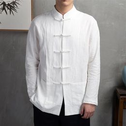 Herenjacks Chinese stijl shirts Traditionele tai chi jas en blouses tang suit uniform jaskleding voor mannen