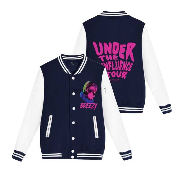 Vestes pour hommes Chris Brown Baseball Uniforme Veste Sweat-shirt à la mode Streetwear Homme Femmes Unisexe Veste Casual Vêtement Harajuku Rappeur L230925