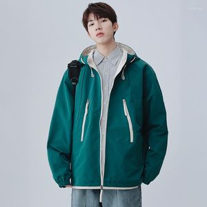 Vestes pour hommes manteau hommes 2023 printemps et automne grande taille veste d'outillage à capuche ample haut étudiant adolescent