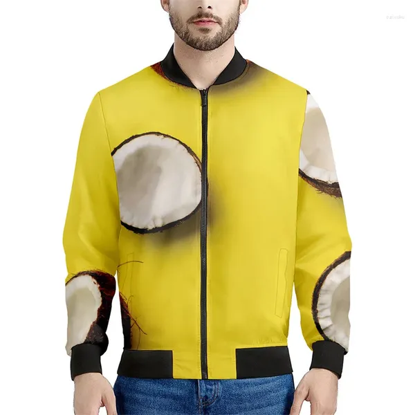Vestes masculines Coconut 3D Imprimé pour hommes Kids Spring Automne Sweat lâche Cool Street Street Bomber décontracté