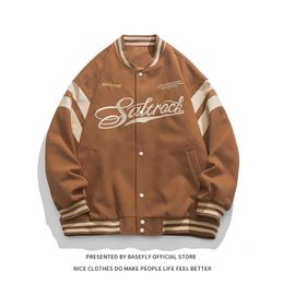 Chaquetas para hombres College Letterman Embroid Retro Stadium Premio Patchwork Hombres Béisbol Bomber Chaqueta Unisex Mujeres Varsity University Coat Pareja 220927