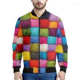Vestes pour hommes Colore en laine en laine Balles 3D Men imprimé Kids Spring Automne Sweat-shirt Cool Street Street Casual Bomber Zipper Jacket Tops Coat