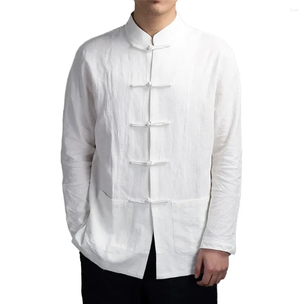 Vestes pour hommes à la mode confortable haut tops veste tang costume chemisier uniforme traditionnel vêtements chinois coton polyester