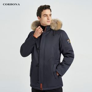 Herenjassen CORBONA N3B Type Winterparka Jas Lange Oversize Echt Bont Kap Militaire Leger Mannelijke Gewatteerde Fleece Merkdoeken 230207