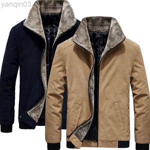 Herenjacks corduroy winter warme outfit parka Asia maat m- 6xl l220830
