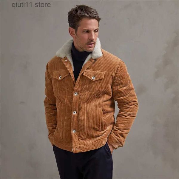 Chaquetas para hombres Algodón Pana Otoño Invierno Chaqueta Hombres Cashmere American Casual Masculino Abrigo Primavera Grueso Vintage Ropa para hombre 2023 T231005