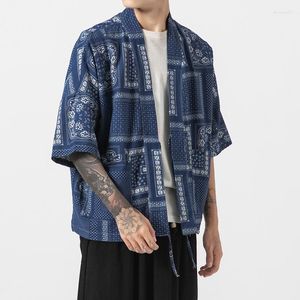 Vestes pour hommes Coton Lin Kimono Cardigan Hommes Japonais Obi Mâle Yukata Haori Mince Causal Vêtements Traditionnel Streetwear Veste