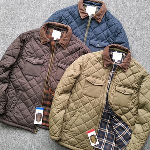 Herenjacks katoenen schep nek jas waterdichte pocket jas winterveer gericht retro casual