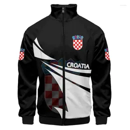 Vestes masculines Croatia National Flag Pattern 3d Femmes HARAJUKU HIP HOP MABEUR COST CASS