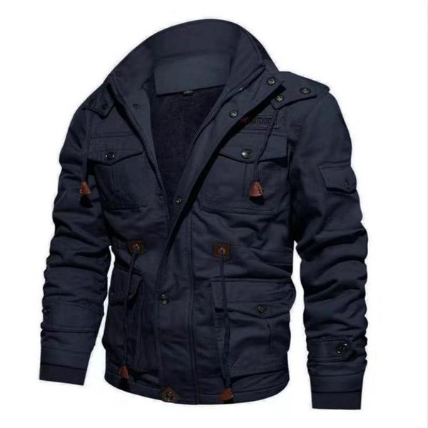 Vestes pour hommes manteau d'automne et d'hiver transfrontalier à capuche en peluche brodé grand coton lavé veste en gros