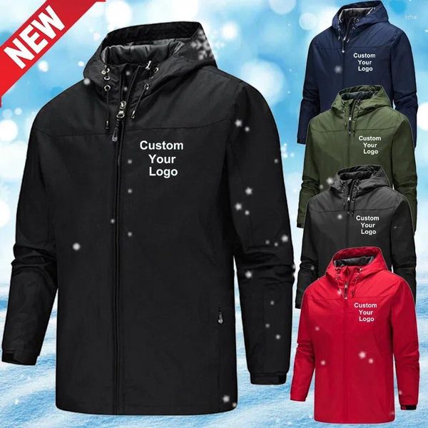 Vestes pour hommes Personnalisez votre logo Veste imperméable coupe-vent manteau respirant mode masculine en plein air randonnée softshell vêtements d'extérieur