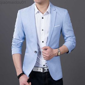 Herenjassen DEE MOONLY 2021 Hot Men's Fashion Casual Slim Fit colbert Effen kleur Hoge kwaliteit mannelijke blazer Gratis verzending M-5XL L230721