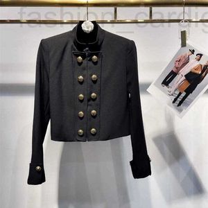 Herenjacks Designer 2024 Spring modieus, elegant en slanke metalen dubbele borsten staande nek korte jas x1rl