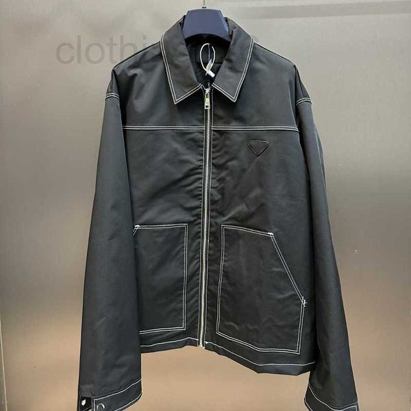 Chaquetas para hombres Diseñador 24SS Nuevo Triángulo Cremallera Chaqueta Abrigo Negro Niujin Tela textil Estilo de pareja PI97