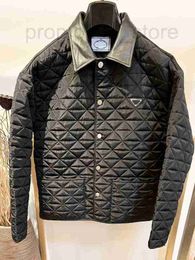 Chaquetas para hombres Diseñador Otoño e invierno nuevas chaquetas para hombre Diseño de costura en forma de argyle de alta calidad Ropa de algodón negro Chaqueta de diseñador superior con un solo pecho 5MFR