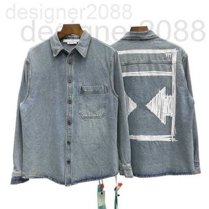 Herenjacks Designer Autumn and Winter Winter Dames Denim Shirt Top Brand Fashion Print 100% Cotton 2022 32EJ