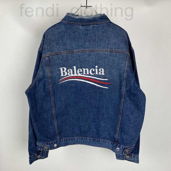 Designer des vestes pour hommes à l'arrière de la maison cola broderie lavage d'eau bleu paris de veste en denim lâche rp3v