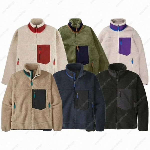 Chaquetas para hombres Diseñador Half Zippe Chaquetas para hombre Chaqueta de lana gruesa Wonmen Warm Down Classic Retro Otoño Invierno Pareja Modelos Cordero Pantalón Cashmere CoatIGTC