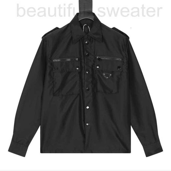 Chaquetas para hombres Diseñador Versión alta 2024 Principios de primavera Moda de lujo P Inicio Reciclado Nylon Bolsillo Triángulo Etiqueta Ropa de trabajo Traje de seguridad Chaqueta Abrigo XPG4