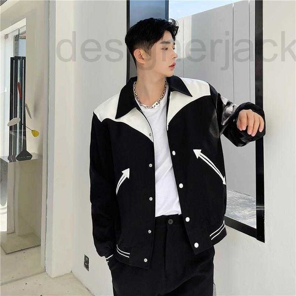 Vestes pour hommes Veste de créateur pour hommes en cuir PU coutures contrastées duvet couple vestes de baseball manteau décontracté MMJT