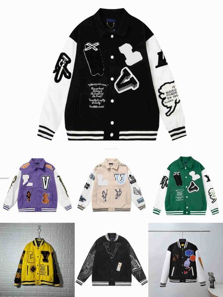 Vestes pour hommes Designer Cuir Baseball Mode Bomber Casual Crème Blanc Lapin Varsity Letterman College Veste Hommes Manteau Taille