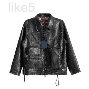 Herenjassen designer luxe leren jas heren vest jas V-tas winter winddicht waterdicht varsity jassen 3d reliëf warme jassen mannen vrouwen casual shirt E4U1