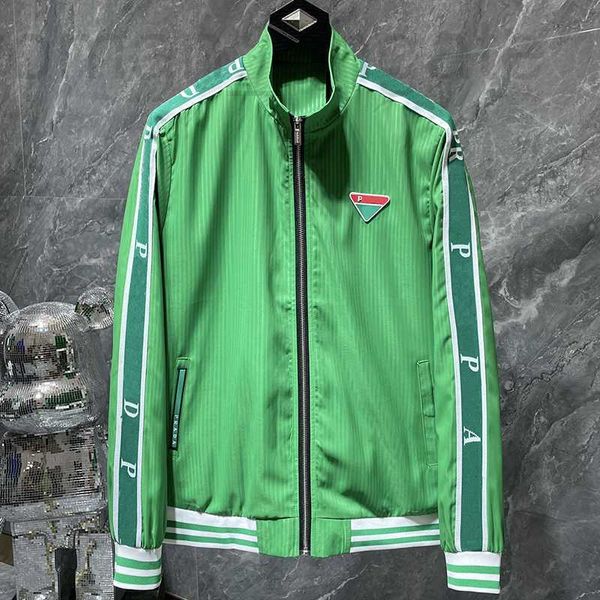 Vestes pour hommes concepteur Mens P lettre vestes Triangle Badge col de baseball Veste Manteau décontracté tout va avec couleur vert 6353