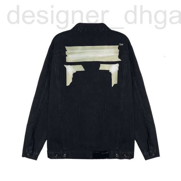 Chaquetas de los hombres diseñador primavera verano chaqueta de mezclilla chaquetas moda cinta pegatina flecha denims abrigo hombres mujeres solapa suelta cardigan ropa de mezclilla D62J