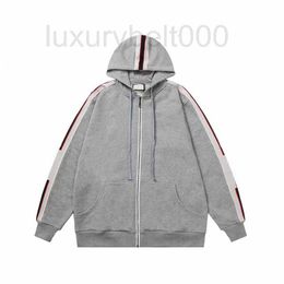 Heren Jackets Designer Dames Mens Zipper Side Double G Webbing Taille Jacket Jumper Designer Fashion Hoodie Sweatshirts Winterman Lange mouw SGMV