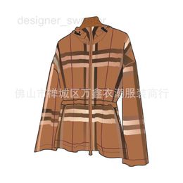 Vestes pour hommes Designer Femmes Deep Birch Brown Mince Capuche Cordon Taille Wrap Manteau Casual Polyvalent Z7N3