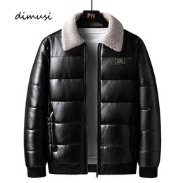 Männer Jacken DIMUSI Winter Gepolsterte Casual Männer Thermische Windjacke Mäntel Mode Mann Dicke Warme PU Leder Kleidung 231208