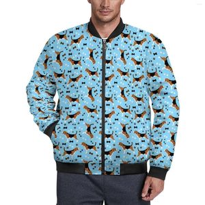 Vestes pour hommes Chien Imprimer Automne Animal Beagles Street Style Manteaux décontractés Mâle Vêtements d'extérieur imperméables Coupe-vent Graphique Grande Taille Veste