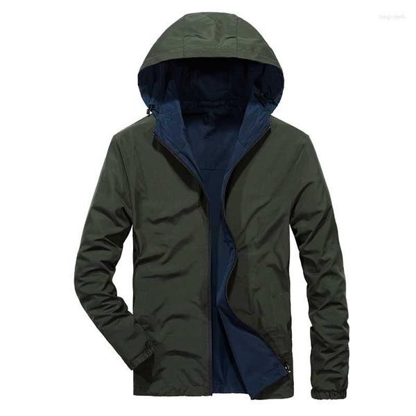 Vestes pour hommes Veste Double Face Printemps Automne Hommes Casual Coupe-Vent À Capuche OUTWEAR Manteau Vêtements Masculins