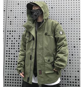 Vestes pour hommes goutte 2022 printemps Streetwear jeunes poches veste décontractée hommes Hip Hop Harajuku Patchwork coupe-vent