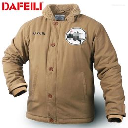 Herenjassen Drop N1 Dikke winterheren Sherpa Fleece Deck-jas met geborduurde patch