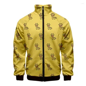 Vestes pour hommes éléphant girafe 3D veste imprimée hommes dessin animé motif animal manteau rue surdimensionné fermeture éclair enfants hauts vêtements