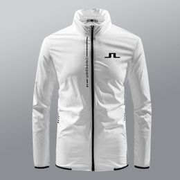 Chaquetas para hombres Chaqueta de golf bordada J Lindeberg Conjunto de golf para deportes al aire libre para hombres Chaqueta con cremallera ligera y transpirable a prueba de viento 230810