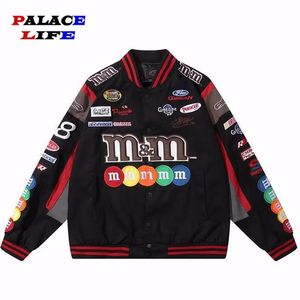 Vestes pour hommes Broderie M Lettre Harajuku Baseball Veste Manteaux Hommes Femmes Hip Hop Imprimé Couples Harajuku Patch Varsity Bomber Vestes M-XXL 230822