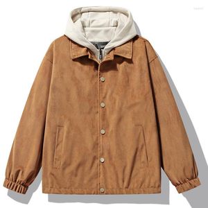 Herenjassen England Style Leisure Large 2023 China-Chic Sports Couple Unisex Jacket Suede Splice