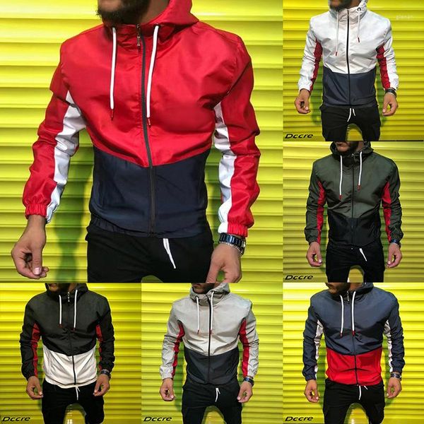 Vestes pour hommes Europe et États-Unis Veste Mode Épissage Extérieur Coupe-Vent Voyage Cyclisme Casual En Stock