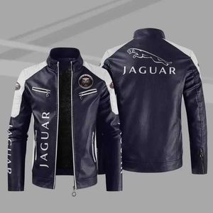 Herenjacks Europese maat plus wol Jaguar Motorfiets Herfst- en wintermode Wind Dicht Doersleer Jacket Q240523