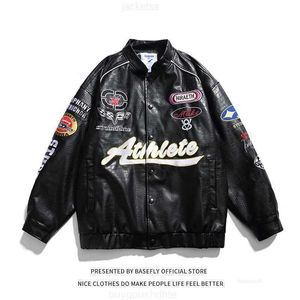 Chaquetas para hombres F1 Carrera Motocicleta Cocodrilo PU Cuero Deporte Bordar Lettermen Hombres Varsity Bomber Unisex Mujeres Béisbol Abrigo Estadio Premio Chic VDV5