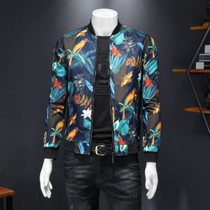 Vestes pour hommes Automne Floral Imprimé Veste Vintage Classique Créateur De Mode Bomber Hommes Party Club Outfit Ropa Hombre 5xlMen's