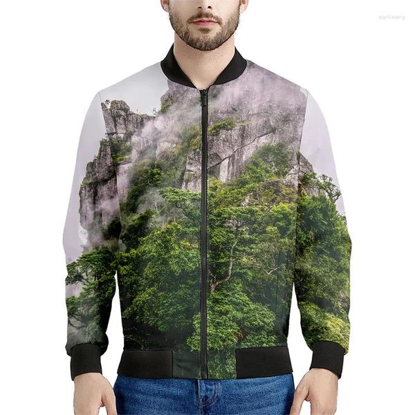 Vestes masculines mode 3d veste de montagne imprimée hommes hommes naturels sweat surdimensionné surdimension