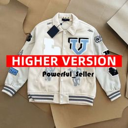 Herenjassen Modemerk Heren Damesjas L Vintage Losvallend Lange mouw Groen Honkbal Heren Hip Hop Herfst Varsity Casual Warm Bomberkleding 7113