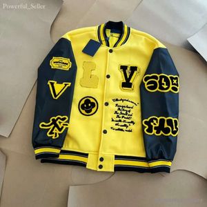 Vestes pour hommes Marque de mode Hommes Femmes Veste L Vintage Lâche À Manches Longues Vert Baseball Homme Hip Hop Automne Varsity Casual Chaud Bomber Vêtements 8693