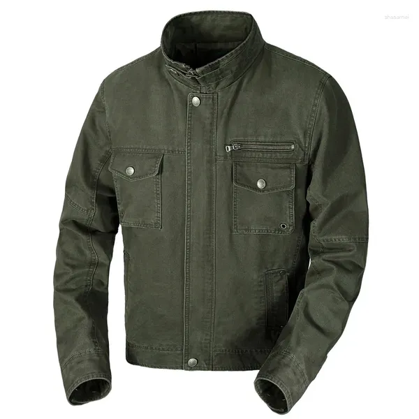 Chaquetas para hombres Marca de moda Primavera Bomber Chaqueta Abrigo Hombres Cargo Masculino Casual Color Sólido Slim Trabajo Jaqueta Masculina Hombre