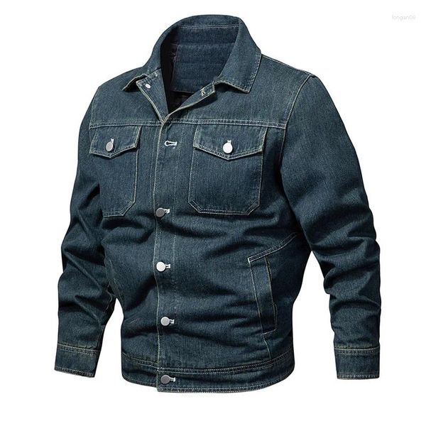 Vestes pour hommes Mode Classique Jeans Veste Lavé Cargo Denim Manteau Vêtements D'extérieur Pour Homme Couleur Solide Grande Taille 5XL