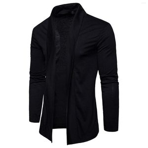 Vestes pour hommes mode hommes printemps col châle Cardigan décontracté couleur unie à manches longues veste manteau ouvert devant hauts vêtements d'extérieur pour hommes