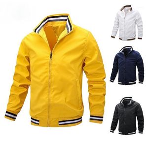 Vestes pour hommes Mode Hommes Manteaux décontractés 2022 Extérieur Streetwear Mâle Hip Hop Slim Fit Printemps Jaune Varsity Veste